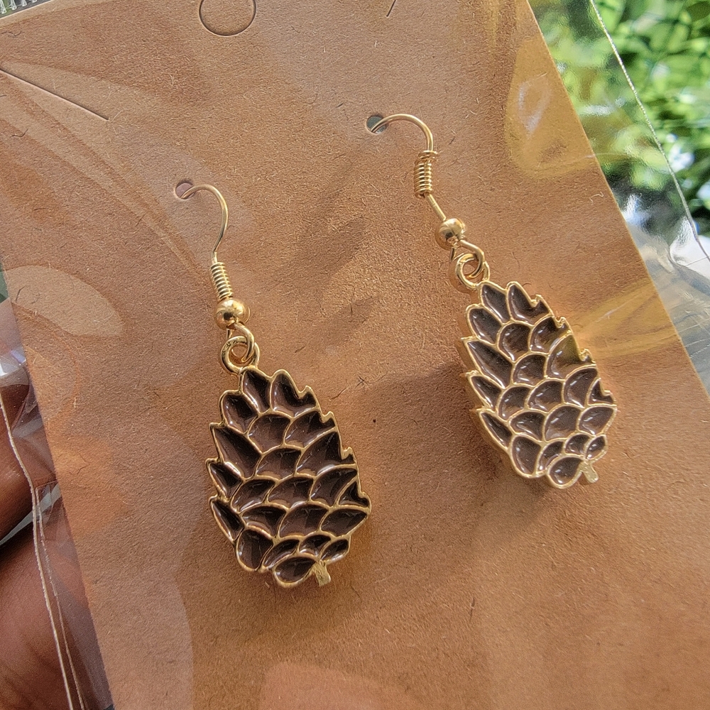 🍁8 Final!! Pinecone Drop Earrings Fall Earrings